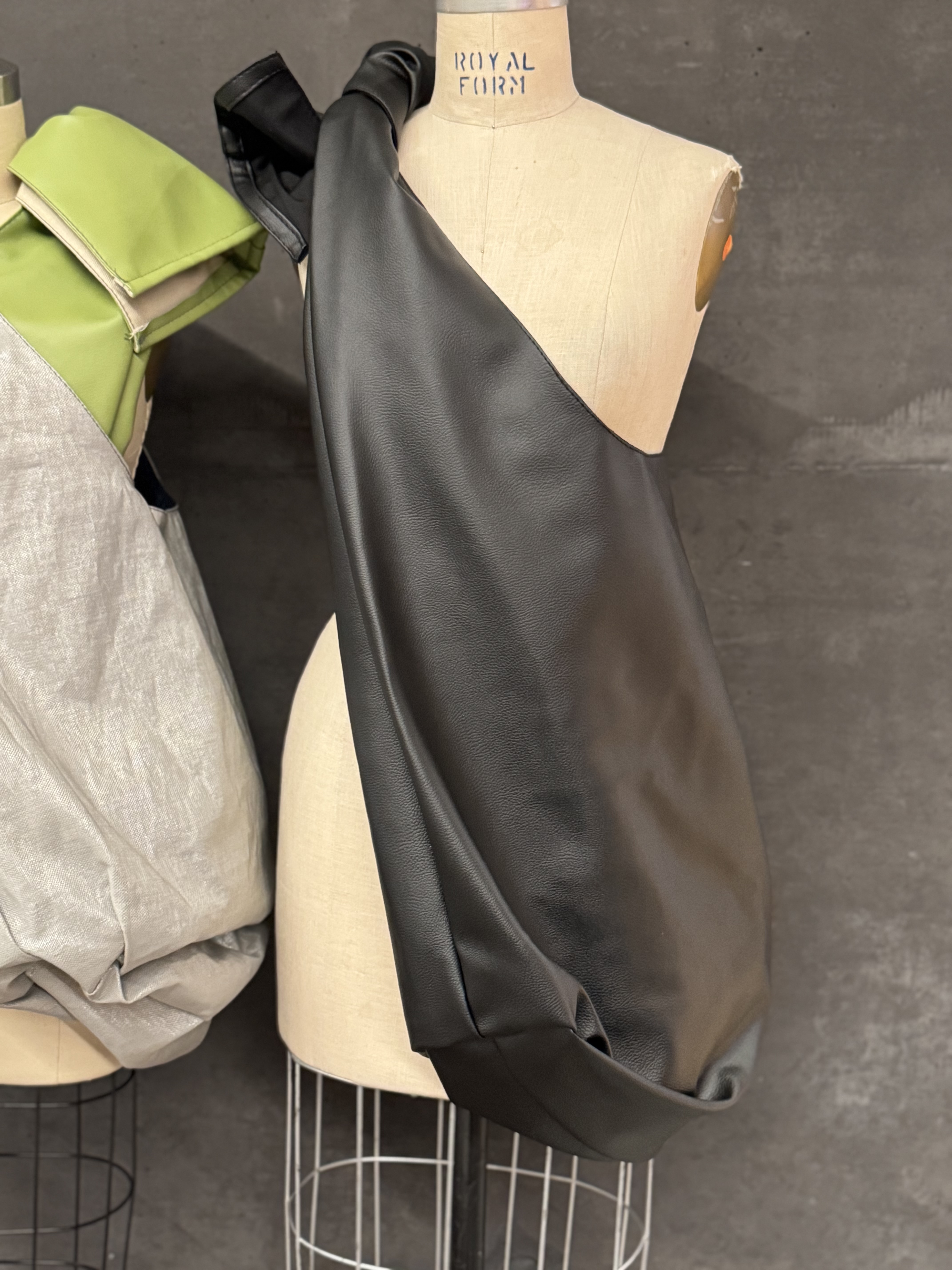 Large Black tote crossbody on mannequin